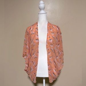 Windsor Orange & Pink Floral Kimono||Size:Small